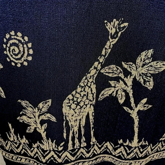 Alfred Dunner Vintage Pull On Maxi Pencil Skirt Size 16 Black Gold Safari Print - Picture 12 of 15